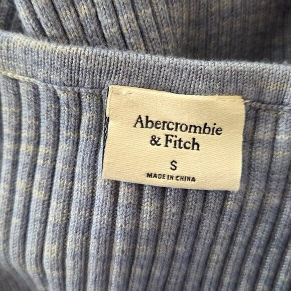 Abercrombie & Fitch Knit Halter Bodycon Dress Size S Blue Heather Stretch - Picture 6 of 7